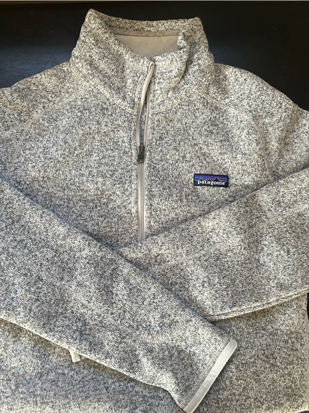 Patagonia Heathered Tan/Gray 1/4 Zip Sweater